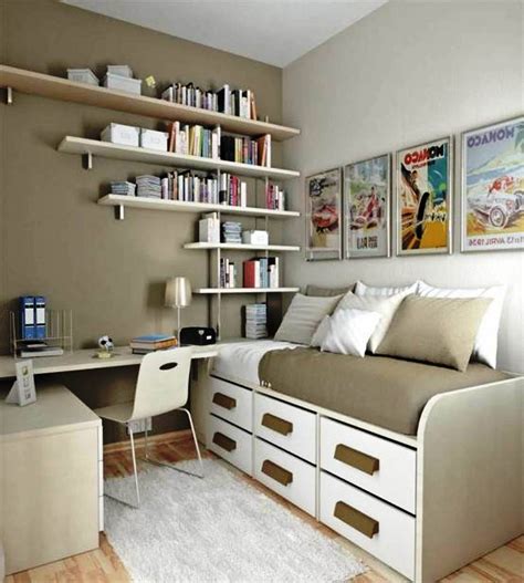 The dorel living loft bed pictured above features desk space beneath it, which is great if your bedroom in the image above, they've added under cabinet lights to make these shelves even more functional and eliminate the need for lamps. 25 Amazing Storage Ideas For Small Spaces To Try Out ...