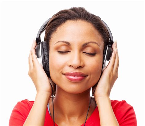 Relaxed Young Woman Listening Music Isolated Iawake Technologies