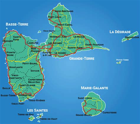 Cartes et plans de Guadeloupe à télécharger