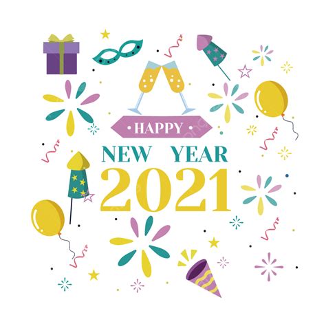 New Years Party Vector Png Images 2021 New Year Party Decoration