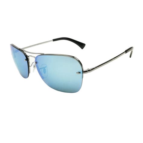 Unisex Aviator Sunglasses Silver Blue Ray Ban® Touch Of Modern