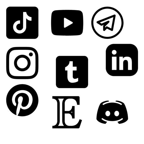 Social Media Icons Svg Dxf Png Bundle 19 Social Media Etsy
