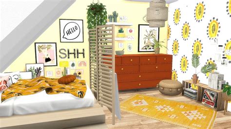 Urban Outfitters Inspired Bedroom The Sims 4 Speed Build Cc Links