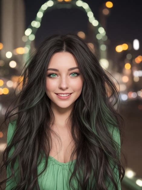 Premium Ai Image Beautiful Woman With Black Hair And Blue Eyes