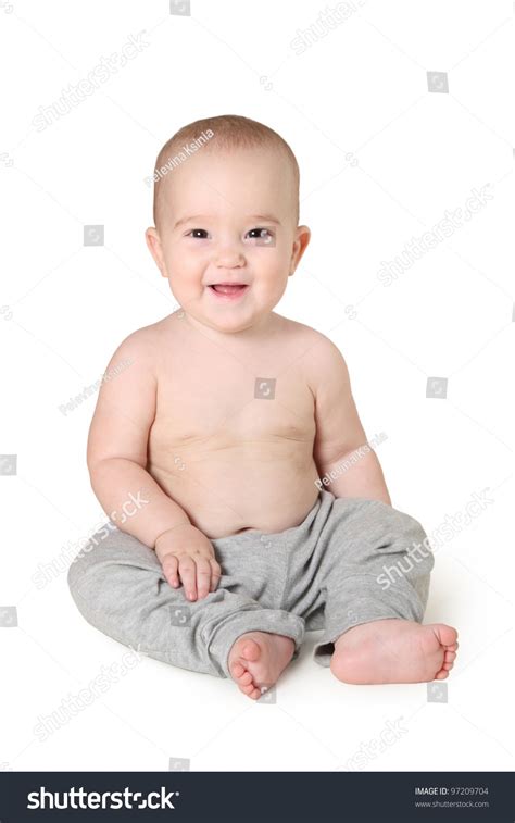 Baby Sitting On White Background Stock Photo 97209704 Shutterstock