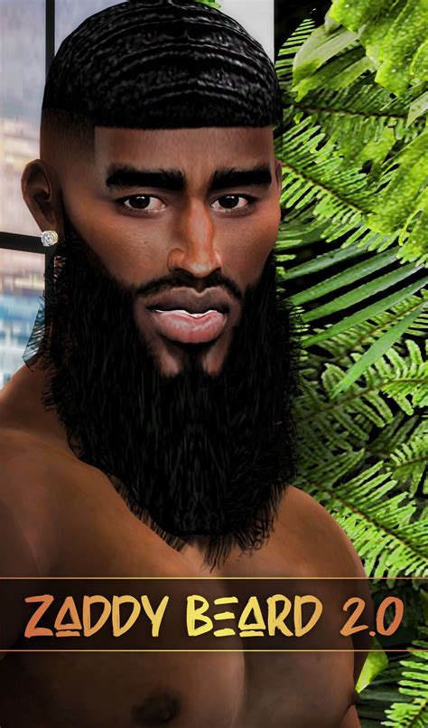 BLS Zaddy Beard 2 0 Sims 4 Black Hair Sims 4 Hair Male Sims 4