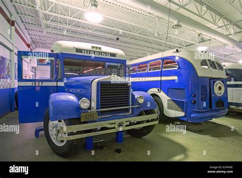 Hibbing Minnesota Vintage Buses At The Greyhound Bus Museum Stock