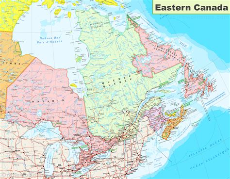 Map Of The East Coast Of Canada Great Lakes Map