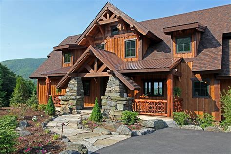 Stone And Wood Entrance Rustic House Plans Cabin House Plans Log
