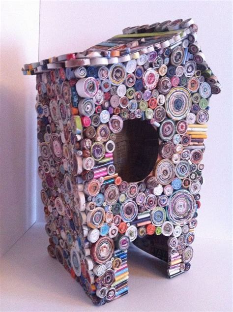 This Little House Recycled Cardboard Paper Mache And Coiled Paper