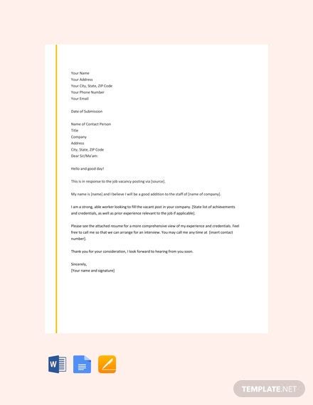 Example of application letter for job vacancy example of application inside application letter sample for any vacant position. Any Vacant Job Opportunity Job Vacancy Application Letter ...