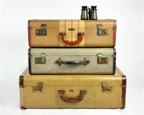 Reserved Vintage Set Of 40s Suitcases Vintage Luggage