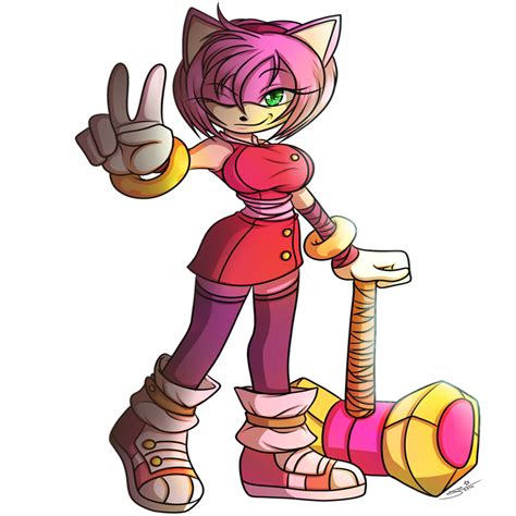 The Big Imageboard Tbib 2014 Amy Rose Anthro Big Breasts Biped Breasts Clothed Clothing