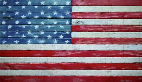 Rustic American Flag On Wood Mixed Media By Dan Sproul