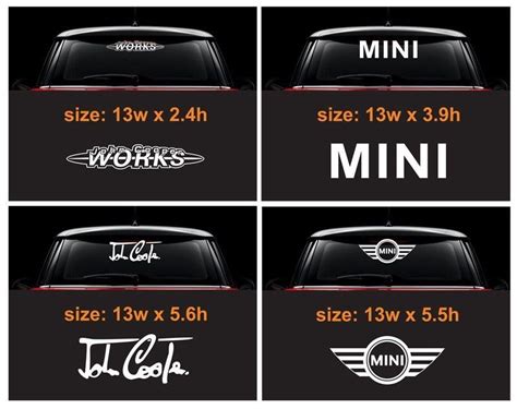 Mini Cooper 13 Wide Vinyl Graphic Decal Sticker Window Signature Jcw S