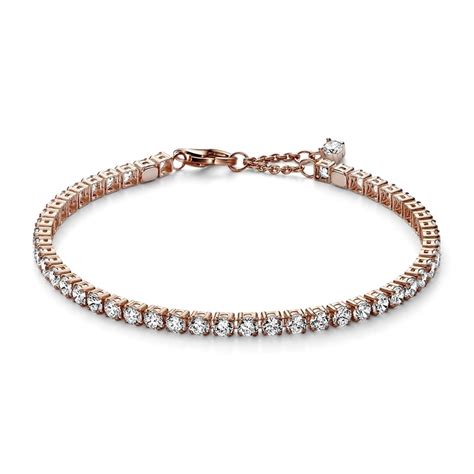 Pandora 14k Rose Gold Plated Sparkling Tennis Bracelet Pandora Jewellery From T And Wrap Uk