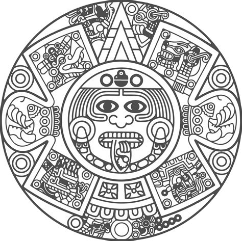 Aztec Calendar Coloring Page At GetColorings Free Printable