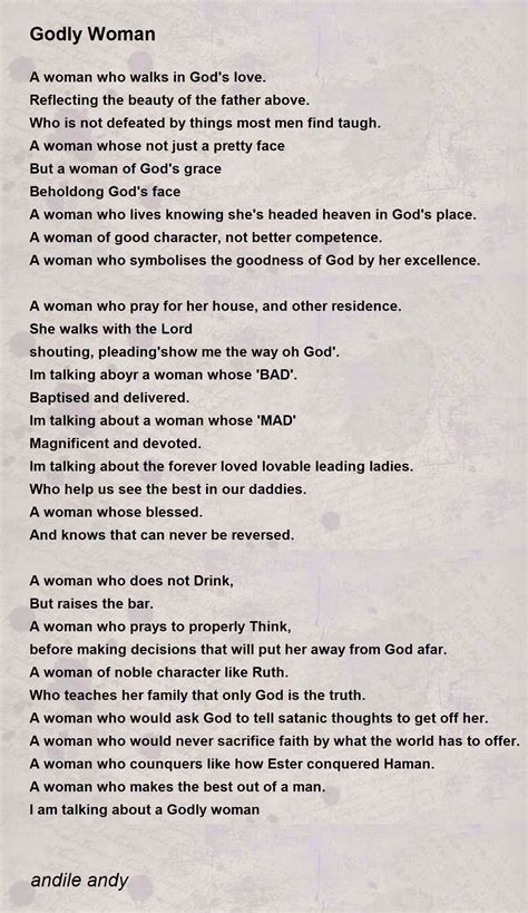 Godly Woman Godly Woman Poem By Andile Andy
