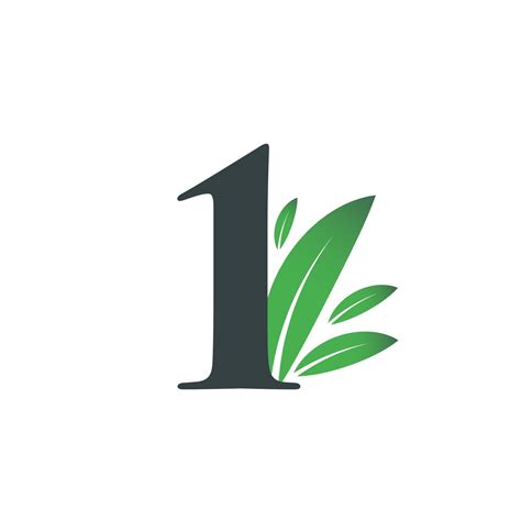 Number One Logo With Green Leaves Natural Number 1 Logo 2786450