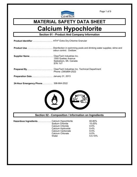 Calcium Hypochlorite Dynamic Aqua Supply Ltd