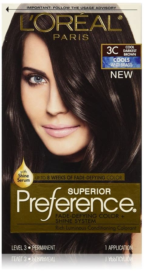 L Oreal Superior Preference Fade Defying Color Shine System Cool Darkest Brown C Ea