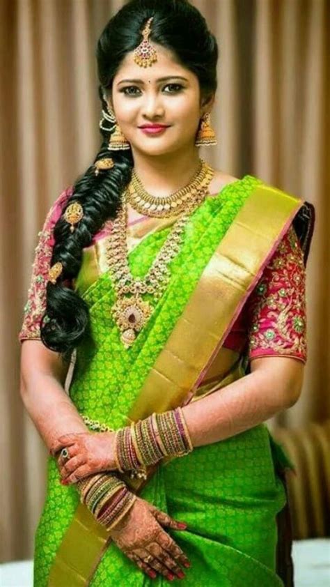 Patty Sarees Bridal Hairstyle Indian Wedding Indian Bridal Sarees Bridal Hairdo South Indian