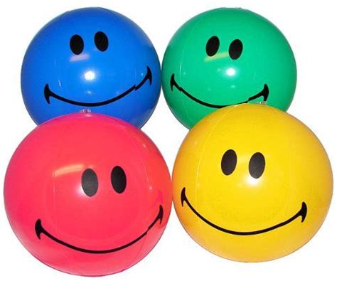 Inflatable Smiley Face Beach Balls 1 Dz Party Favors