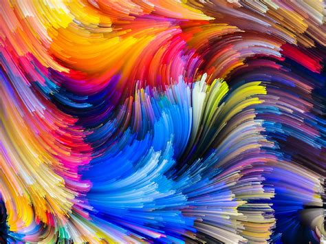 Abstract Painting Colors Colorful Abstract Rainbow Splash