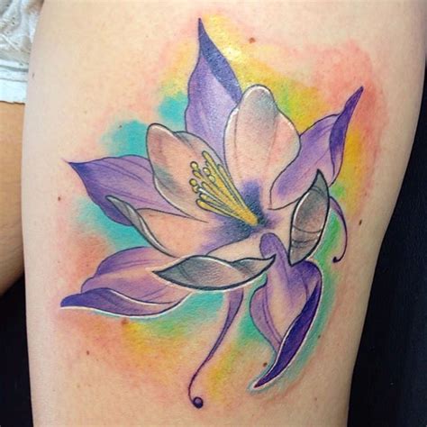 Tattoo Uploaded By Stacie Mayer • Purple Columbine Flower Tattoo By Ryan Willard Flower