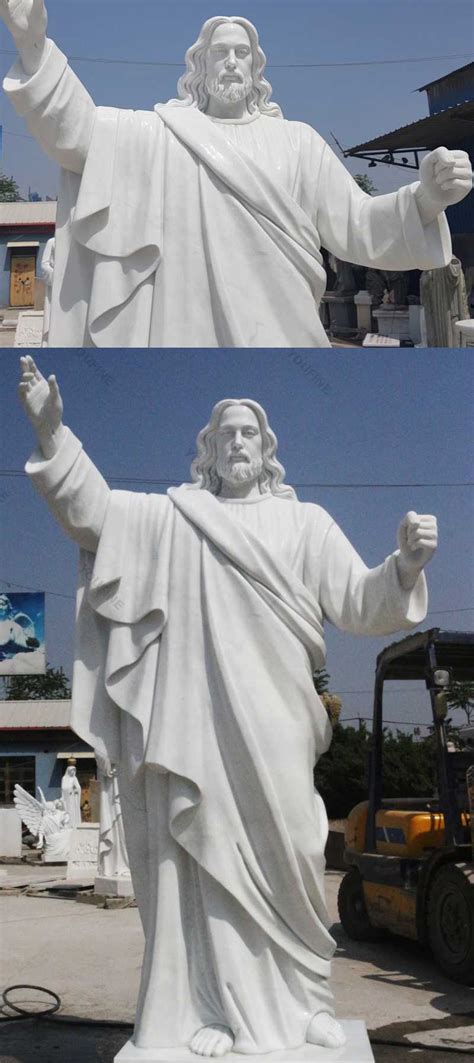 Outdoor Huge Catholic White Marble Church Statues Of