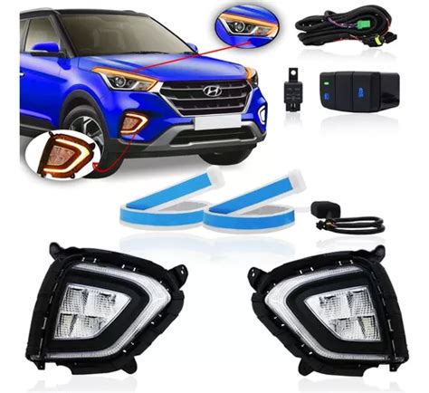 kit farol auxiliar creta 19 2020 2021 drl seta seq fita led frete grátis