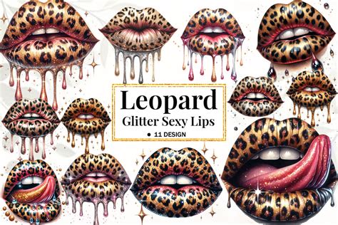 Leopard Glitter Sexy Lips Sublimation Graphic By Ak Artwork · Creative