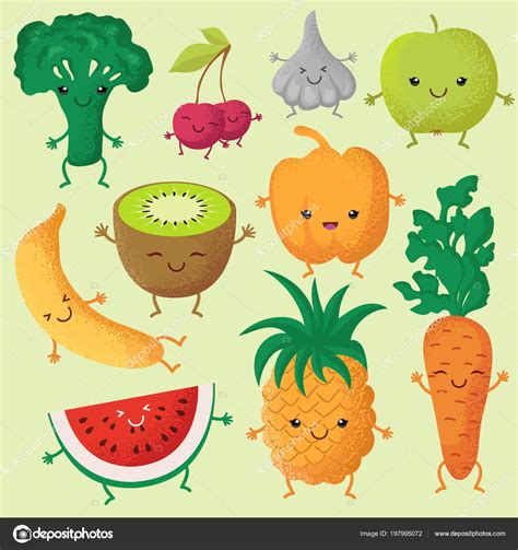 Dibujos De Verduras Dibujos Animados De Verduras Frescas Vector Premium