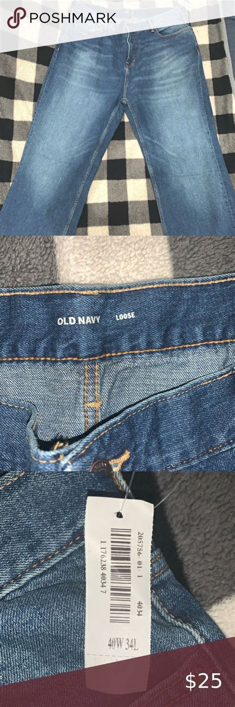 Loose Rigid Jeans For Men Size 40 W 34 L Mens Jeans Old Navy Jeans