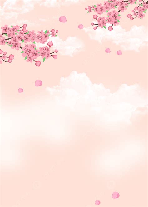 Background Latar Belakang Awan Bunga Merah Muda Yang Elegan Merah