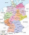 Mapa de Alemania con regiones y ciudades | Mapas de Alemania para ...