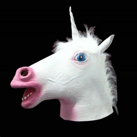 Unicorn Head Mask Halloween Costume Theater Prop Novelty Latex Rubber