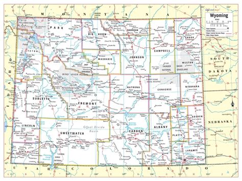 Wyoming State Wall Map Large Print Poster 32wx24h Ebay
