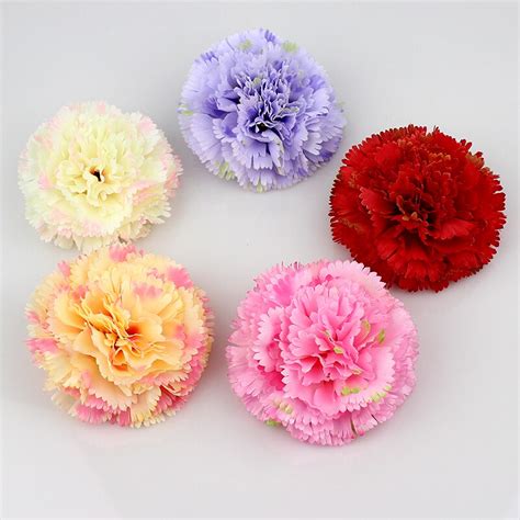 8cm artificial carnation flower head artificial silk flowers heads wedding decorative flower