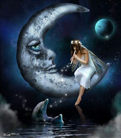 Night Fairy Moon Art Fairy Pictures Moon Fairy