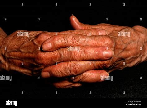Elderly Womans Hands Stock Photo Alamy
