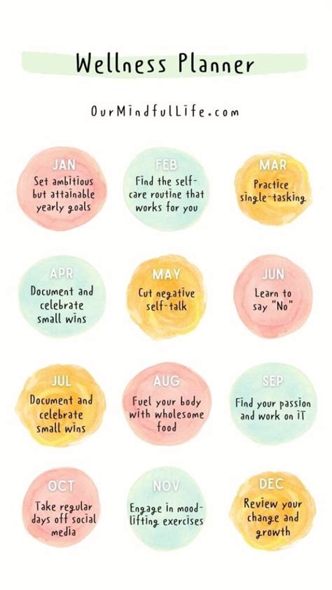 Monthly Wellness Calendar To Take Care Of Yourself