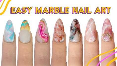 7 Ways To Do Marble Nail Art For Beginners Youtube