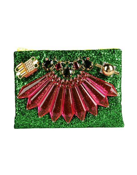 Lyst Mawi Embellished Clutch In Green