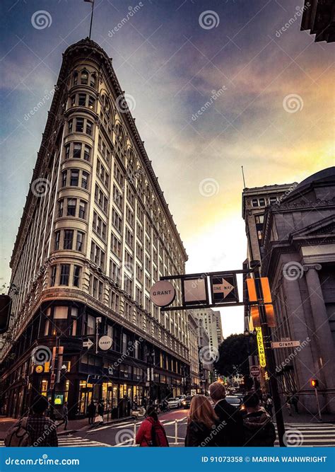 Market St San Francisco Evening Editorial Stock Photo - Image of street