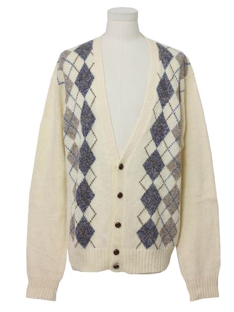 80s Vintage Par Four Caridgan Sweater 80s Par Four Mens Cream