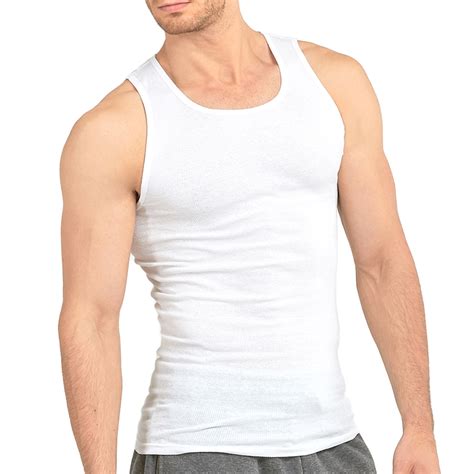 12 Lot Men Slim Muscle Tank Top T Shirt Ribbed Sleeveless Cotton A