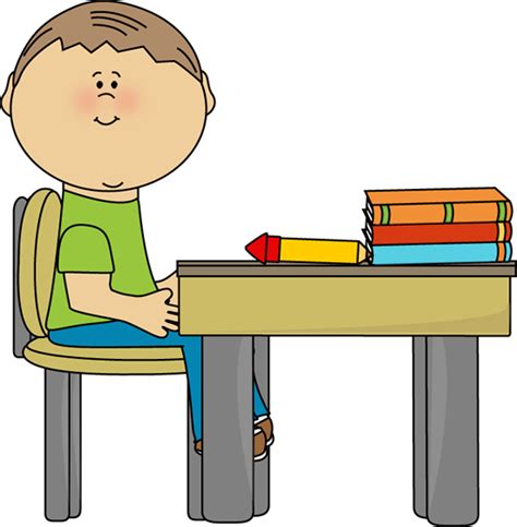 School Boy at School Desk | Clip Art-School | Pinterest | School boy, School desks and Desks