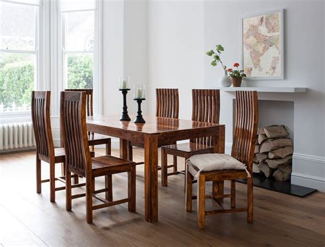 Owingsville dining table and 4 chairs set. Solid Sheesham Wood Table & 6 Chairs | Casa Bella Furniture UK