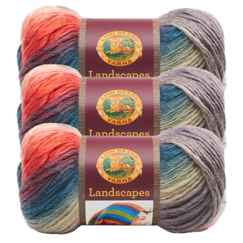 Lion Brand Yarn Landscapes Harvest Moon Self Striping Medium Acrylic